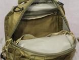 Рюкзак однолямочный 7 литров, тактическая военная сумка (Койот), фото №8