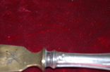 Нож желтого метала с серебряной ручкой, фото №6
