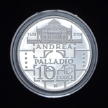 10 Евро 2008 500 лет со дня рождения Андреа Палладио (Серебро 0.925, 22г), Италия, фото №3