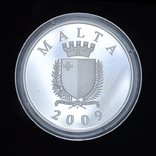 10 Евро 2009 Ла Кастеллана (Серебро 0.925, 28.28г), Мальта, фото №3