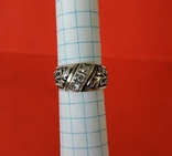 Серебряное кольцо з 3 камнями, фото №3