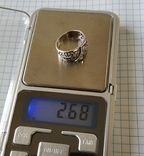 Серебряное кольцо з 3 камнями, фото №5