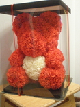 Мишка из роз большой 33 см красный, фото №2