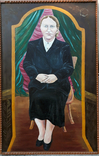 Портрет сільської учительки, дружини автора. Наїв,олія ДВП,автентична рама 126*85, фото №2