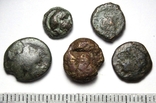 Лот з 5-х античних бронзових монет (01), фото №4