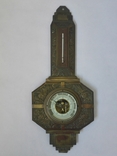49 смБронзовий французький барометр з термометром початку ХХ століття, фото №2