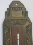 49 смБронзовий французький барометр з термометром початку ХХ століття, фото №8