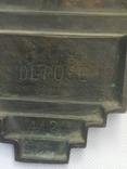 49 смБронзовий французький барометр з термометром початку ХХ століття, фото №12