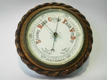29 см Старинный английский барометр в резном дубовом корпусе, фото №7