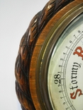 29 см Старинный английский барометр в резном дубовом корпусе, фото №10