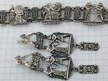 Серебряные серьги и браслет, фото №2