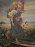 Старая картина.Женщина с ребёнком. Копия, фото №10