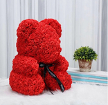Мишка из 3D роз 25 см в красивой подарочной упаковке мишка Тедди из роз, фото №2