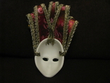 Настенная Венецианская маска  колокольчиками - высота - 21 см.,- фарфор., фото №3