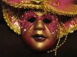 Настенная Венецианская маска   - розовый декор -  высота - 14 см.,- фарфор., фото №3