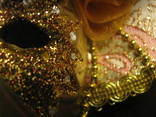Настенная Венецианская маска   - красный декор -  высота - 14 см.,- фарфор., фото №5