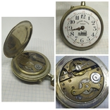 Часы карманные с паровозом System Roskopf Patent. Диаметр 63мм, фото №2