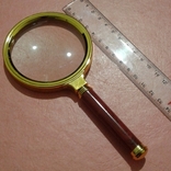 Лупа 6-кратная, новая, диаметр 80 мм. , ручка "красное дерево", фото №2