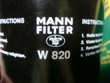 MANN-FILTER W 820 Масляный фильтр CITROEN PEUGEOT, фото №6