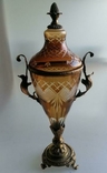  Антична Франція 19 століття Бронзовий кольоровий кришталевий ваза Модерн Модерн, фото №2
