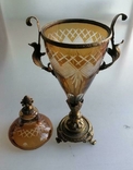  Антична Франція 19 століття Бронзовий кольоровий кришталевий ваза Модерн Модерн, фото №3