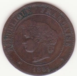 Франция 5 сантимов, 1881 (лот 244), фото №2