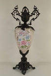 Бронзова вінтажна ваза з керамікою арт. 0119, фото №2