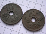 Монетки 10 оре 1929 и 1940г. Дания, фото №2