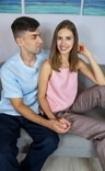 Комплект домашнього одягу для чоловіка та жінки з натурального льону, numer zdjęcia 5