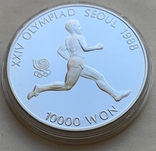 Монеты 10000 вон, 6 штук, серебро 925, вес 33,4 грамма, Олимпиада Сеул 1988 год, фото №5