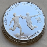 Монеты 10000 вон, 6 штук, серебро 925, вес 33,4 грамма, Олимпиада Сеул 1988 год, фото №6