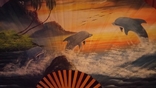 Большой веер-картина "Дельфины"1.Ручная работа .Винтаж., фото №7