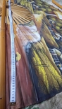 Большой веер-картина "Хижины"3.Ручная работа.Винтаж., фото №8
