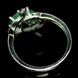 Кольцо серебряное 925 натуральный изумруд, цирконий., photo number 4