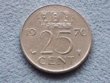 Нидерланды 25 центов 1970 года, фото №2