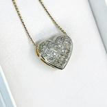 Винтажная золотая подвеска "сердце" с бриллиантами, фото №2