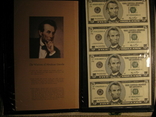 Чотири пятидоларових банкноти не різані., фото №2