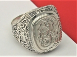 Кольцо перстень серебро СССР 875 проба 5,58 грамма 17,5 размер, фото №4