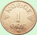 54.Норвегия 1 эре, 1956год, фото №3