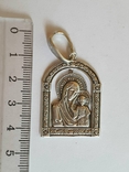 Иконка нательная Богородица. Серебро 925 проба., фото №3