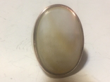 Кольцо біий кварц родіроване, фото №5