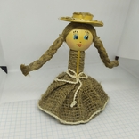 Лялька з дерева і тканини. Висота 11см, фото №2