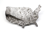 Залізний метеорит Aletai, карта США USA, 108,6 грам, із сертифікатом автентичності, фото №5