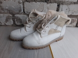 Кожаные белые ботинки с натуральным мехом Sohle Synthetik (Италия), фото №2