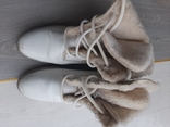 Кожаные белые ботинки с натуральным мехом Sohle Synthetik (Италия), numer zdjęcia 3