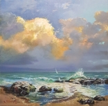 "Камни, море, облака". 50 х 50. Константин Швецов, фото №2