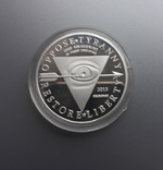 Посеребреная монета с масонскими мотивами, фото №3