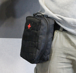 Тактическая универсальная сумка - подсумок, аптечка mini warrior (Черная), фото №5