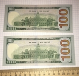 100 доллар США, 2 шт., 2009 год / Номера подряд, серия LF (в защитном файле), фото №4