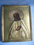 Старинная  икона  Серафим  Саровский  размер - 18см на 22см, фото №2